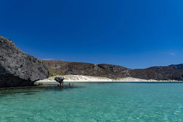 Balandra Spiaggia Fungo Sospeso Roccia Messico Baja California Sur — Foto Stock