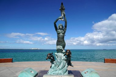 La Paz Baja California Sur, Meksika sahil yakınında deniz mesire Malecón denir  