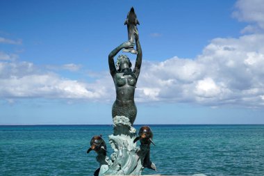 La Paz Baja California Sur, Meksika sahil yakınında deniz mesire Malecón denir  