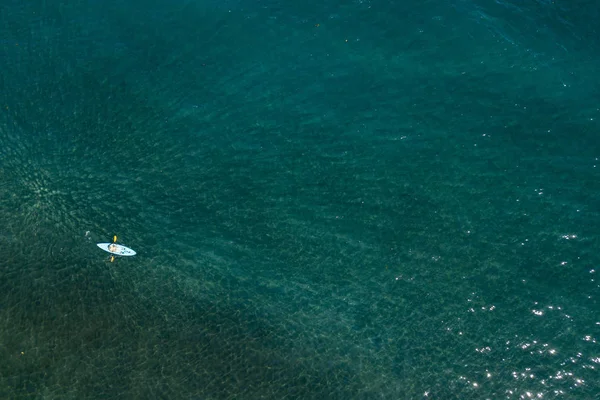 Canoa Caiaque Remando Polinésia Francesa Taiti Paraíso Tropical Vista Aérea — Fotografia de Stock