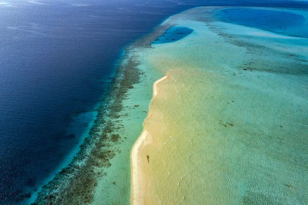Maldivas Agua Turquesa Vista Aérea Panorama Paisaje — Foto de Stock