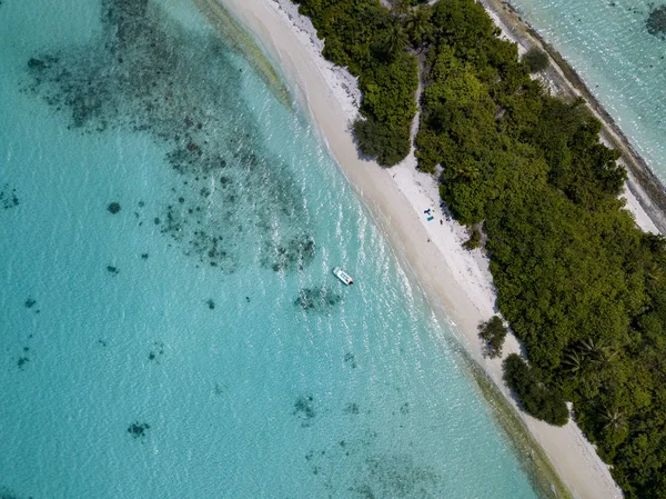 Maldiven Turquoise Water Luchtfoto Panorama Landschap — Stockfoto