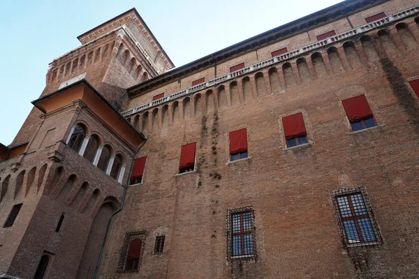 Estense Kale Ferrara Talya Güneşli — Stok fotoğraf