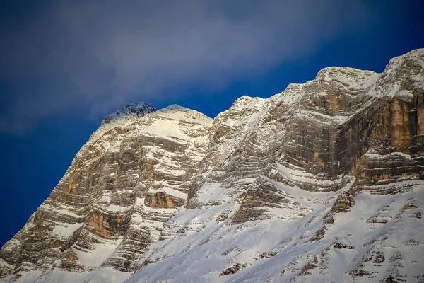 Monte Croce Dolomieten Badia Vallei Bergen Zonsondergang Landschap — Stockfoto