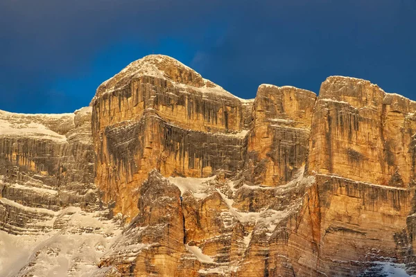 Monte Croce Dolomieten Badia Vallei Bergen Zonsondergang Landschap — Stockfoto