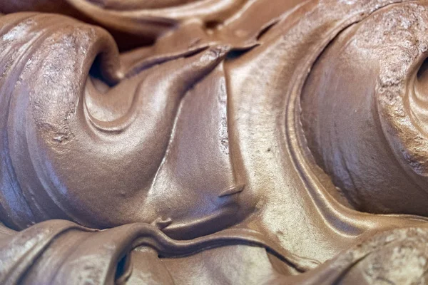 Dark Chocolate Italian Ice Cream Detail Close — Stock Photo, Image