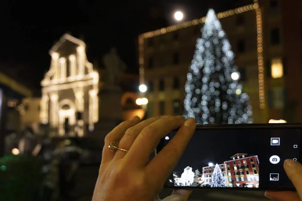 Chiavari Histórico Pueblo Medieval Luces Calle Para Navidad — Foto de Stock