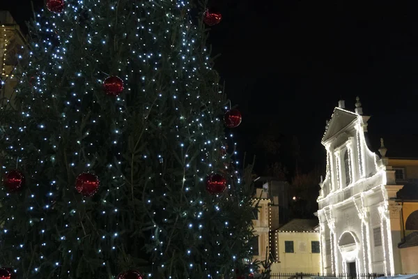 Chiavari Histórico Pueblo Medieval Luces Calle Para Navidad — Foto de Stock