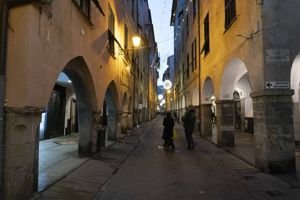 Chiavari Italië December 2018 Historische Middeleeuwse Stad Vol Van Mensen — Stockfoto