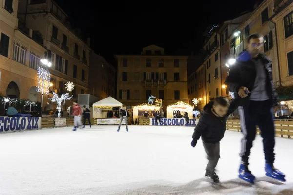 Chiavari Italia Dicembre 2018 Storico Paese Medievale Aperto Pattinaggio Ghiaccio — Foto Stock