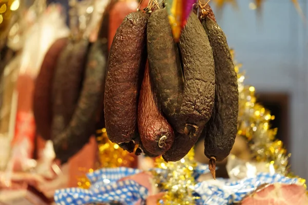 german sausage and meat at the market in Munchen