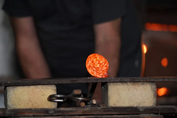 Glass Blow Factory Detail Work — Stock Photo, Image