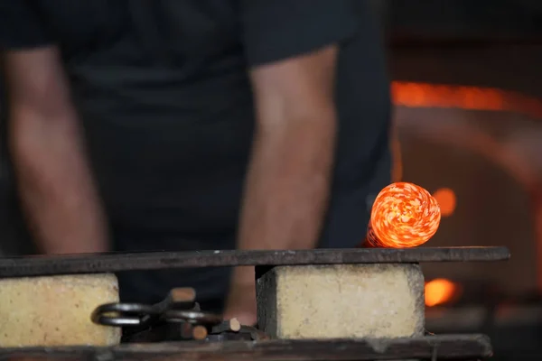 Glass Blow Factory Detail Work — Stock Photo, Image