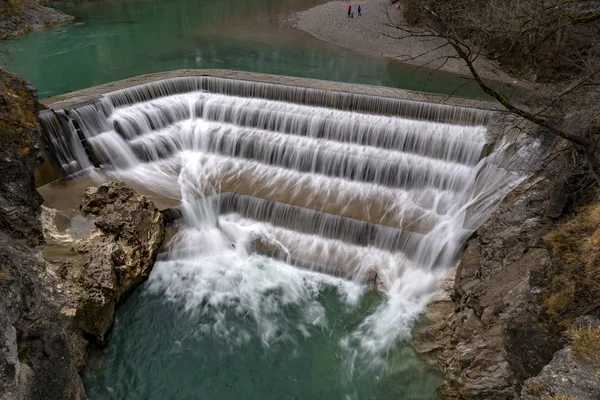 Водопад Lechfall Fussen Германии Зимой — стоковое фото