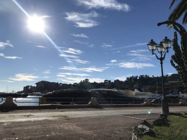Fırtına kasırga Rapallo, Liguria, İtalya tarafından tahrip Yatlar
