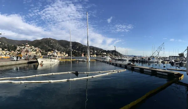 Iates Destruídos Por Furacão Tempestade Rapallo Ligúria Itália — Fotografia de Stock