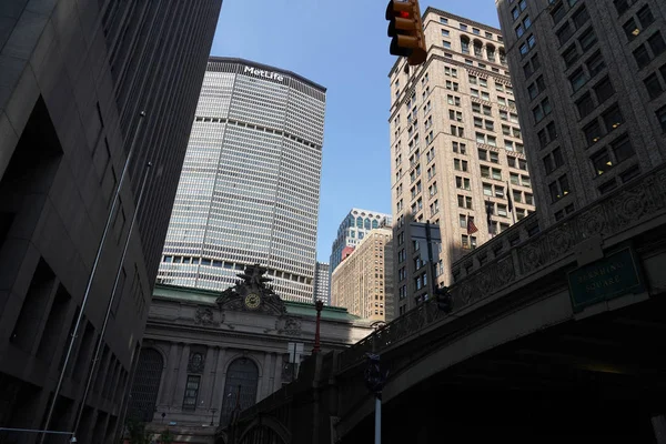 Newyorské Mrakodrapy Pohled Zdola Nahoru Zobrazení — Stock fotografie