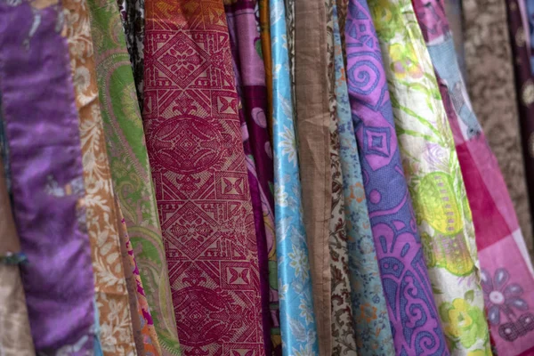 India clothes at the market detail close up