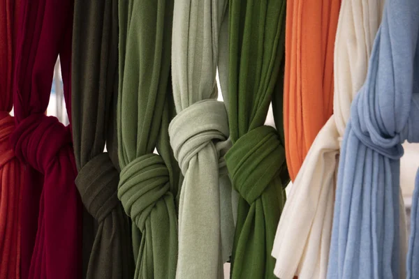 Wollen Zijden Sjaal Pashmina Markt — Stockfoto