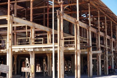 Santa Rosalia Meksika Baja California Sur'deki/daki terk edilmiş fabrikası