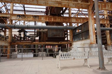 Santa Rosalia Meksika Baja California Sur'deki/daki terk edilmiş fabrikası