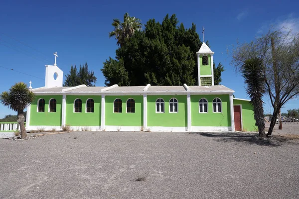 Iglesia Verde Blanca Misión Santa Ros Baja California Sur —  Fotos de Stock