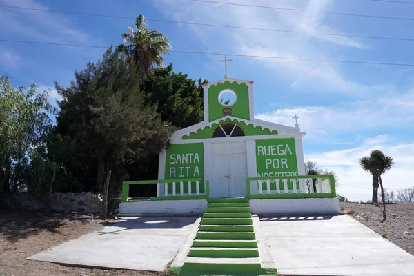 Iglesia Verde Blanca Misión Santa Ros Baja California Sur —  Fotos de Stock