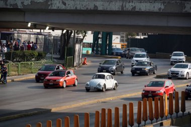 Mexico City, Meksika - 3 Şubat 2019 - Meksika metropolis nüfuslu mexico city sokak vardır her gün 25'ten fazla milyonlar ile bir trafik sıkışması