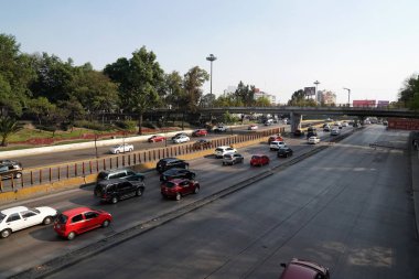 Mexico City, Meksika - 3 Şubat 2019 - Meksika metropolis nüfuslu mexico city sokak vardır her gün 25'ten fazla milyonlar ile bir trafik sıkışması