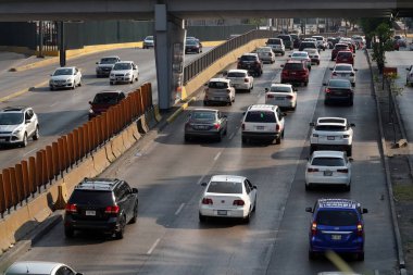 Mexico City, Meksika - 3 Şubat 2019 - Meksika metropolis nüfuslu mexico city sokak vardır her gün 25'ten fazla milyonlar ile bir trafik sıkışması