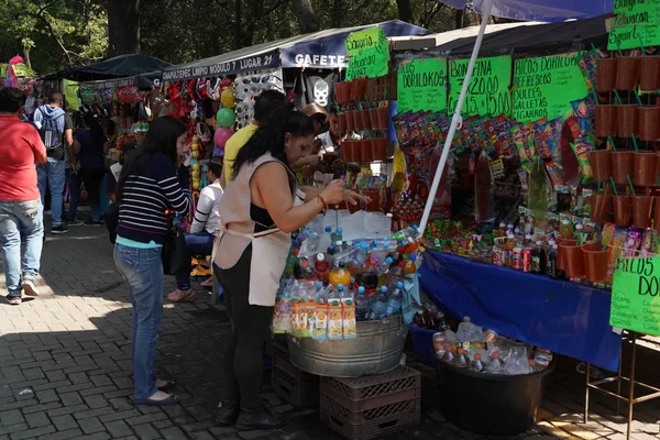 Mexico-stad, 3 februari 2019 - stadspark Chapultepec druk van mensen op zondag — Stockfoto