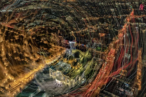 Twist Effekt Auf Kamera Mexiko Stadt Kunst Palast Luftbild Panorama — Stockfoto