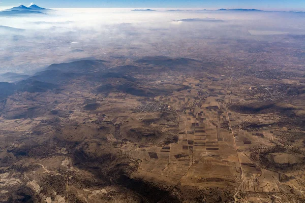 2017 Meksika Depreminden Sonra Patlayan Popocatepetl Volkan Hava Görüntüsü — Stok fotoğraf