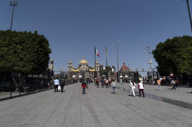 Mexico City, Meksika - 30 Ocak 2019 - Basilica evleri özgün Our Lady of Guadalupe milyon kişi tarafından ziyaret görüntü ile her yıl expecially Aralık ayında gizlemek.