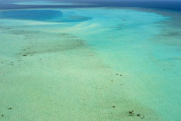 Maldiverna Turkos Vatten Flygfoto Panorama Landskap — Stockfoto