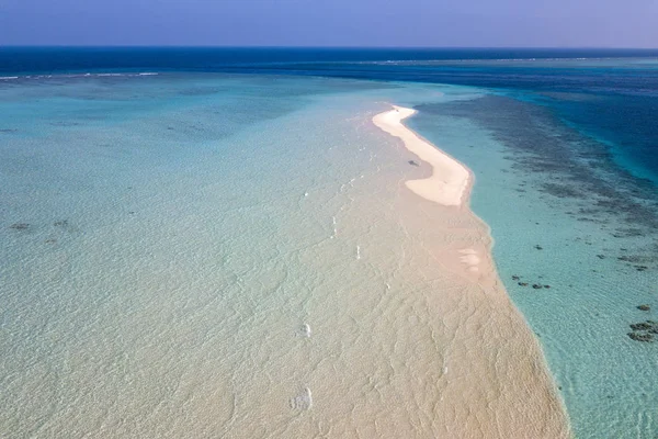 Maldiven Turquoise Water Luchtfoto Panorama Landschap — Stockfoto