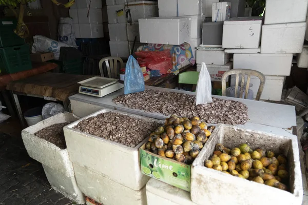 HOMBRES, MALDIVOS - 23 DE FEBRERO DE 2019 - Personas comprando en el mercado de frutas y hortalizas — Foto de Stock