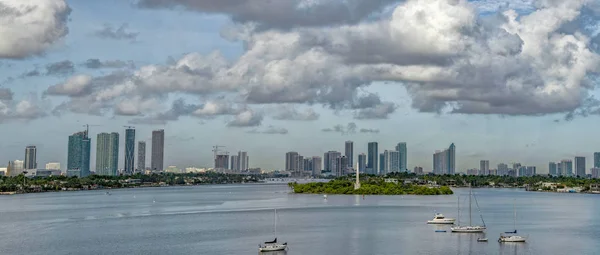 Západ slunce miami downtown zobrazit panorama — Stock fotografie