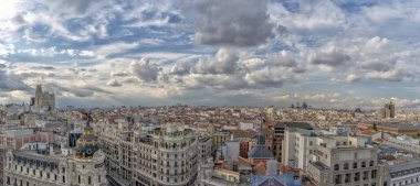 Madrid Ispanya havadan Panorama Cityscape