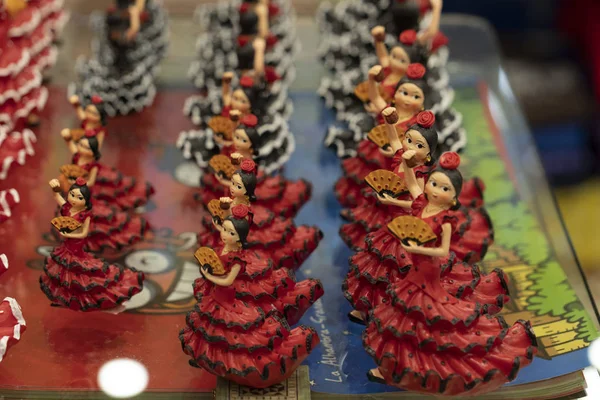 Granada Espanha lembrança loja flamenco dançarina estatueta — Fotografia de Stock