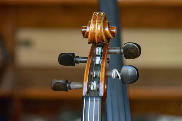 Violino detalhe close up instrumento — Fotografia de Stock