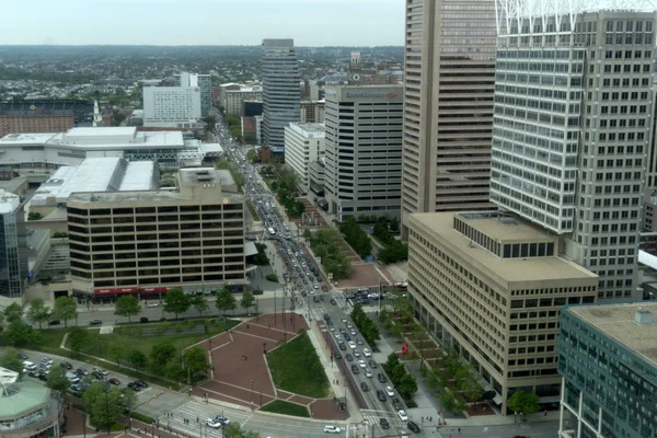 BALTIMORE, USA - APRIL 25 2019 - Town traffic jam in rush hour — Stock Photo, Image