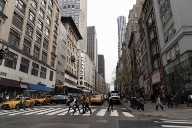 New York, Abd - 5 Mayıs 2019 - Şehir sokakları trafik sıkışıklığı