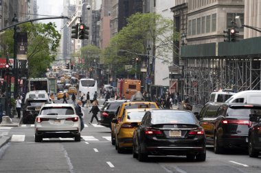 New York, Abd - 5 Mayıs 2019 - Şehir sokakları trafik sıkışıklığı