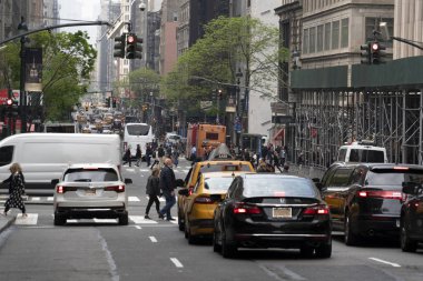 New York, Abd - 5 Mayıs 2019 - Şehir sokakları trafik sıkışıklığı