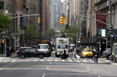 New York, Abd - 5 Mayıs 2019 - Şehir sokakları trafik sıkışıklığı