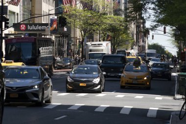 New York, Abd - 5 Mayıs 2019 - Şehir sokakları trafik sıkışıklığı