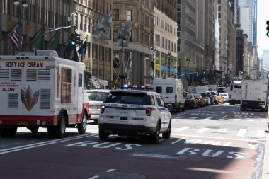 New York, Abd - 5 Mayıs 2019 - Şehir sokakları trafik sıkışıklığı