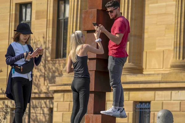 PHILADELPHIA, EUA - 30 de abril de 2019 - The Rocky steps at Museum of — Fotografia de Stock