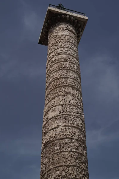 Marco Aurelio Column in Rome Piazza Colonna Place — Stock Photo, Image